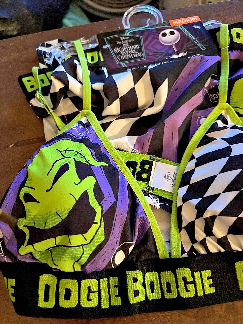 Disney The Nightmare Before Christmas Bra & Boyshort Set Bikini Set Black &